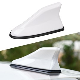 Hbxdeco Shark Fin Antenna Cover for Car, Waterproof Car Roof Antenna Cover Decoration, Automotive Top Roof Aerial AM/FM Radio Signal Base, Universal Vehicle Exterior Accessories (White)