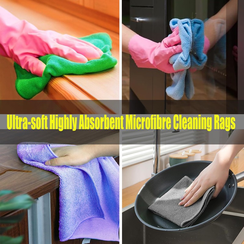 HIDMD Microfiber Cleaning Cloth, All-Purpose Microfiber Towels, Cleaning Rags Dish