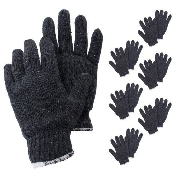 APQ Gray String Knit Work Gloves, 10 Inches. 24 Pack