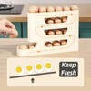 CAPQL 3-Tier Rolling Refrigerator Egg Dispenser, Cream Plastic Modern Stacked