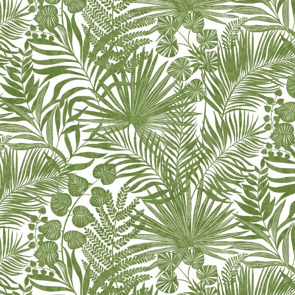 Benartex - Bettys Geraniums - Leafy Garden - White/Leaf, Fabric