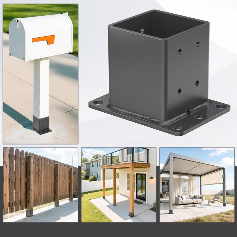 TAYORY Heavy Duty 4x4 Post Base 4 Pcs, Thickness: 0.118"/3MM,