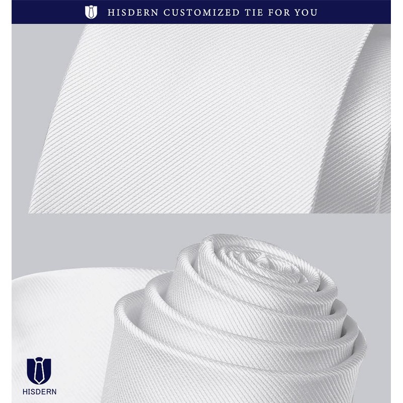 Hisden TL-03S Plain Shiny Necktie Chief Set, Men's, Formal Business,