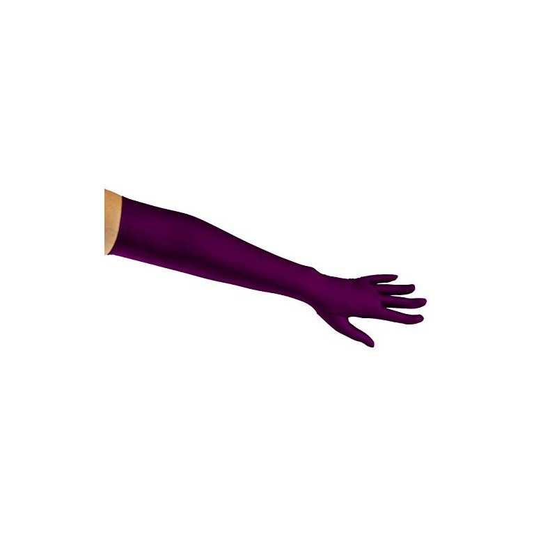 Matte Satin Over Elbow Gloves, Plum