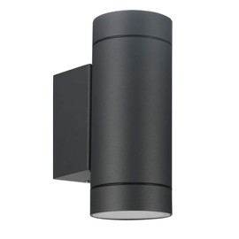 LASIDE Outdoor Wall Lights, Anthracite Grey GU10 Up Down Outside Wall Lights Electric, IP44 Waterproof Aluminium Garden Wall Lights Mains Powered for Patio, Terrace, Garden, Balcony, Porch, Garage