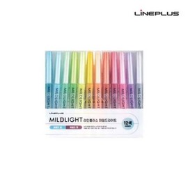 (Cellar Aid) Line Plus Mildlight Highlighter 12-Color Set / (셀러에이드)라인플러스 형광펜 MILDLIGHT 마일드라이트 12색 세트