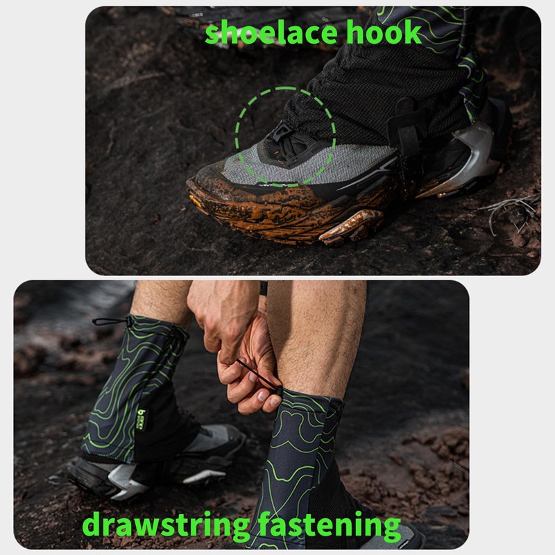 technodry Ghette Trail Running Impermeabili Basso Profilo con Gancio Antiscivolo,