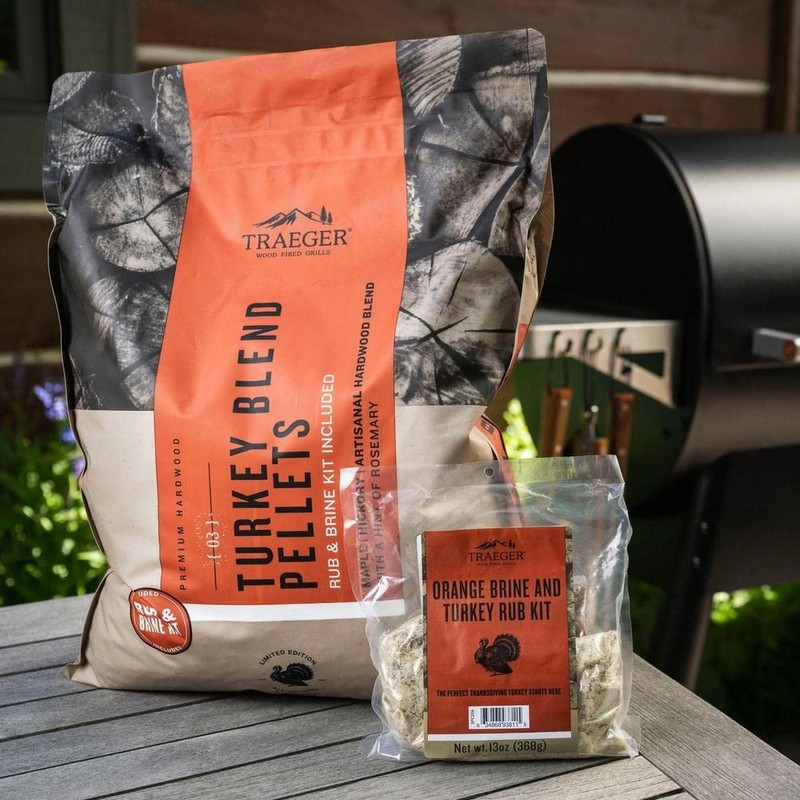 Traeger Limited Edition Turkey Blend Hardwood Pellets?w/ Orange Brine &