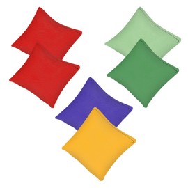 Pack of 6 Cornhole Bags, Can Throwing Nylon Bean Bags Throw, Indoor Outdoor Games Fun Party Game Kids Throw Toy Gifts (5 x 5 cm, 5 Colours)