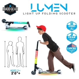 Madd Gear LumenLight up Scooter RGB Handlebar & Deck 20 Flashing Modes