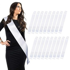 DMHMXZ 18 Pack White Satin Sashes Blank for DIY Customization, Senior 2027 Graduation Sash, Class of 2027 Pageant Sash for Bridal Shower, Birthday, Beauty Pageant Party Supplies