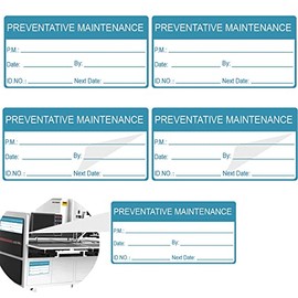 wootile Self Laminating Preventative Maintenance Labels 1 x 2 Inch Inspection Safety Label 180 Pcs Write On Adhesive with Clear Flap Stickers byDate Labels Industrial Adhesive Vinyl Labels Blue