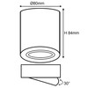 KYOTECH LED Surface-Mounted Spotlight Swivelling Diameter 80 x 84 mm