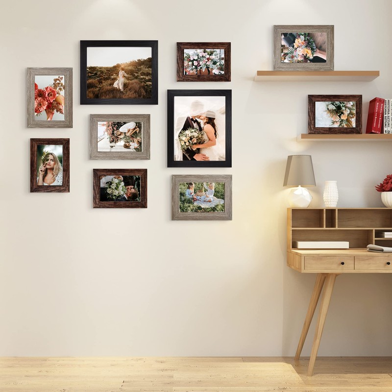 LUCKYLIFE Picture Frames Collage Wall Decor 10-Pack, Gallery Wall Frame
