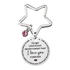 Mother's Day Gifts for Grandma from Granddaughters Grandsons Never Forget that I Love You Keychains Grandma Birthday Christmas Gift for Nana Grandmother Presents