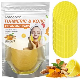 AMOCOCO Turmeric Cleansing Towelettes 20pcs Turmeric Cleansing Towelettes Gentle Pore Cleansing White Turmeric Cleansing Towelettes Travel Portable Keep Skin Clean Remove Excess Oil From Face For Men & Women - specification: turmeric tablet*3