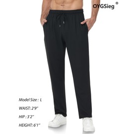 4 Pack Mens Athletic Sweatpants with Zipper Pockets,Track Pants Joggers for Men,Workout Casual Hiking Jogging Pants Men A L