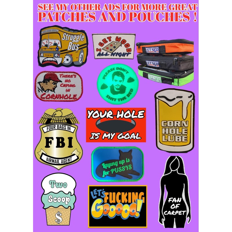Cornhole Bag Case RED Patch Pouch heavy duty double zipper