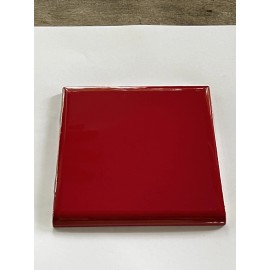Candy Apple Red Vintage Candy Apple Red Ceramic Tile 4.25 Sq. Edge Trim ~ Made In Mexico