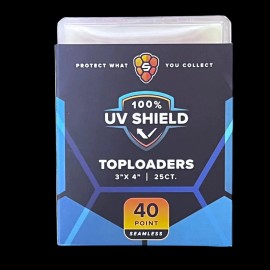 CardShellz 40PT  UV Shield Standard Clear Seamless Frame Toploaders - 25ct Pack