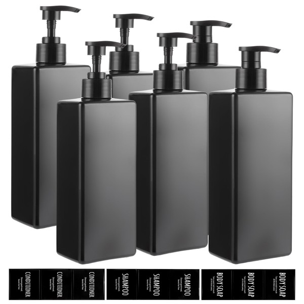 YAYODS Pack of 6 Soap Dispensers Black Bathroom - Pump
