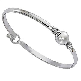 Cape Cod Jewelry-CCJ Bead Ball Bracelet | Latch Cuff for Women 7.5
