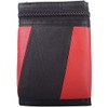 Mens Leather Tri-Fold Wallet/Coin Holder with Key Chain - Red/Black