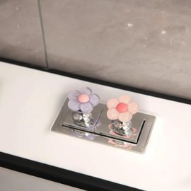 ARFUKA Toilet Flush Button Flower Toilet Push Button Toilet Tank Button Toilet Push Helper Tool Toilet Tank Press Button for Women Long Nail Pack of 2