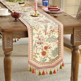 patdrea Velvet French Table Runner Farmhouse for Home Kitchen Dining Decor Parties Family Dinners Wedding 12"*102"