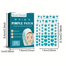 716 Parches Anti Acné en Figuras de Estrella y Corazón – Pimple Patch Hidrocoloide Colorid