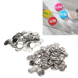 100 Sets Blank Button Making Accessories, Round Badges, Button Parts, Metal Button Pin Badge Kit for Button Making Machine, Including Metal Shell Back Cover and (37 mm)