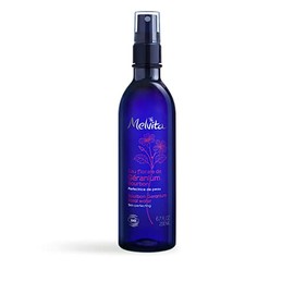 Melvita – Bio-Geranienblütenwasser – Schließt die Poren und verfeinert das Hautbild – Ohne Parfüm – 100 % natürlich – Bio-zertifiziert und vegan – Sprayflasche 200 ml