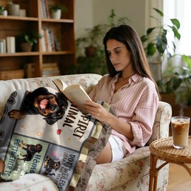 Rottweiler - Regalos para mujeres, mantas Rottweiler de 60 x 50 pulgadas, regalos Rottweilers para amantes de mamá, regalos para propietarios de perros, amantes de la mujer, manta para Navidad, día de