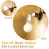 JACKYLED Light Socket Extender 3.9”/10CM Light Bulb Extension Socket, E26