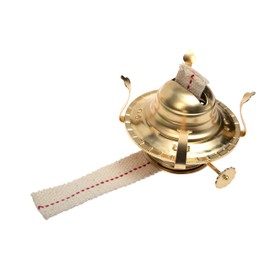 Brass Plated Oil Burner with Cotton Wick - Replacement for Antique Kerosene Lamps | 2 Pack
