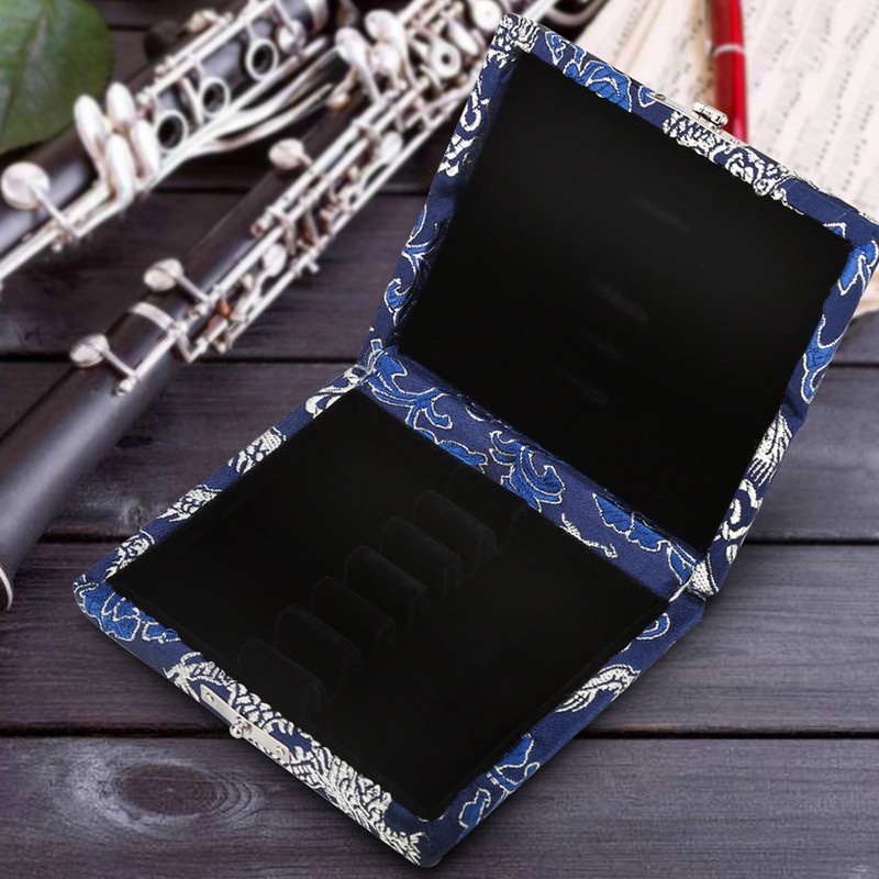 Wooden Silk Cloth Cover Reed Case Holder Storage Box for