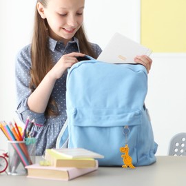 LAMEK Lucky Charm Keyring, Orange Dino
