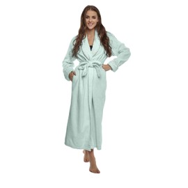 HOC Royal Embroidered Shawl Collar Chenille Robe (Kiwi Mint, Small)
