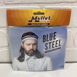 Mullet On The Go NEW - Mullet On The Go - Blue Steel - Mullet Wig w/Head Band