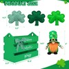 St Patricks Day Decorations for Home, Green Wooden Crate with