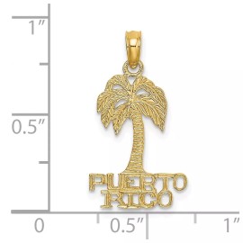 GlittersandGold 14K Flat PUERTO RICO Under Palm Tree Charm Bracelet Necklace