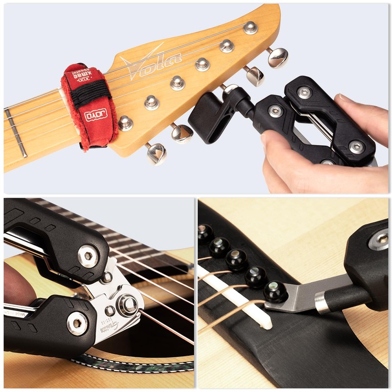 GUITTO Guitar String Winder Cutter, Bridge Pin Puller with 3