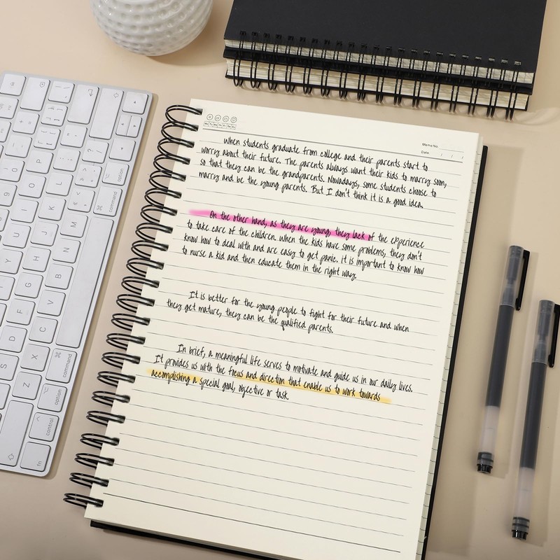 Yarotm Spiral A4 Notebook - 1 Piece Spiral Bound Lined