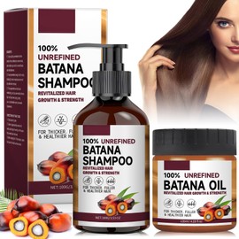 Batana Shampoo and Conditioner, Batana Öl für Haarwachstum, Batana Haarspülung, Batana Öl Shampoo, Haarwachstum Beschleunigen, für Gesünderes, Dickeres, Glatter Haar