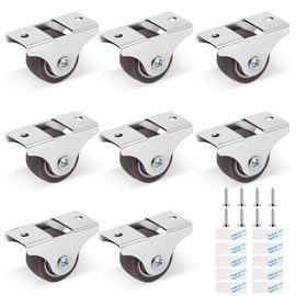Flintronic Pack of 8 Swivel Castors 25 mm, Small Wheel Castors Rubber Castors, Furniture Castors, Heavy Duty Castors, Swivel Castors for Indoor and Outdoor Use, for Furniture, Appliances & Equipment