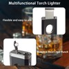 5-in-1 Windproof Torch Lighter with V Cutter, Punch, Holder, Draw