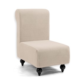 TIANSHU Sofa Cover, 1 Seat, Armless, Chair Cover, Plain, Vertical and Horizontal Elasticity, Stretchable, Fit Type, Anti-Slip, Soft, Stretchy Material, Suitable for All Seasons, Super Convenient (1 Seat, Beige)
