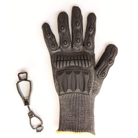 Speedsafe Black N5SP Protective Glove for Professionals, Protects Against Cutting and Impact injuries + free glove holder, size XS - XXXL, black