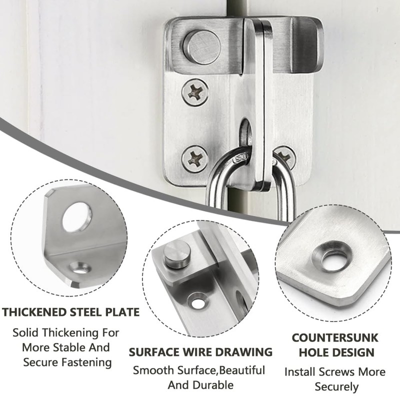 Hysstore Large Thickened Bolt Door Bolt Stainless Steel Sliding Bolt