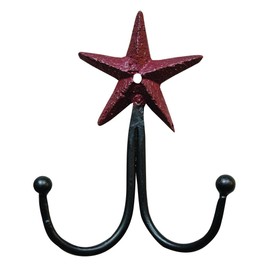CWI Gifts 5" x 3.5" Cast Iron Star Double Hook